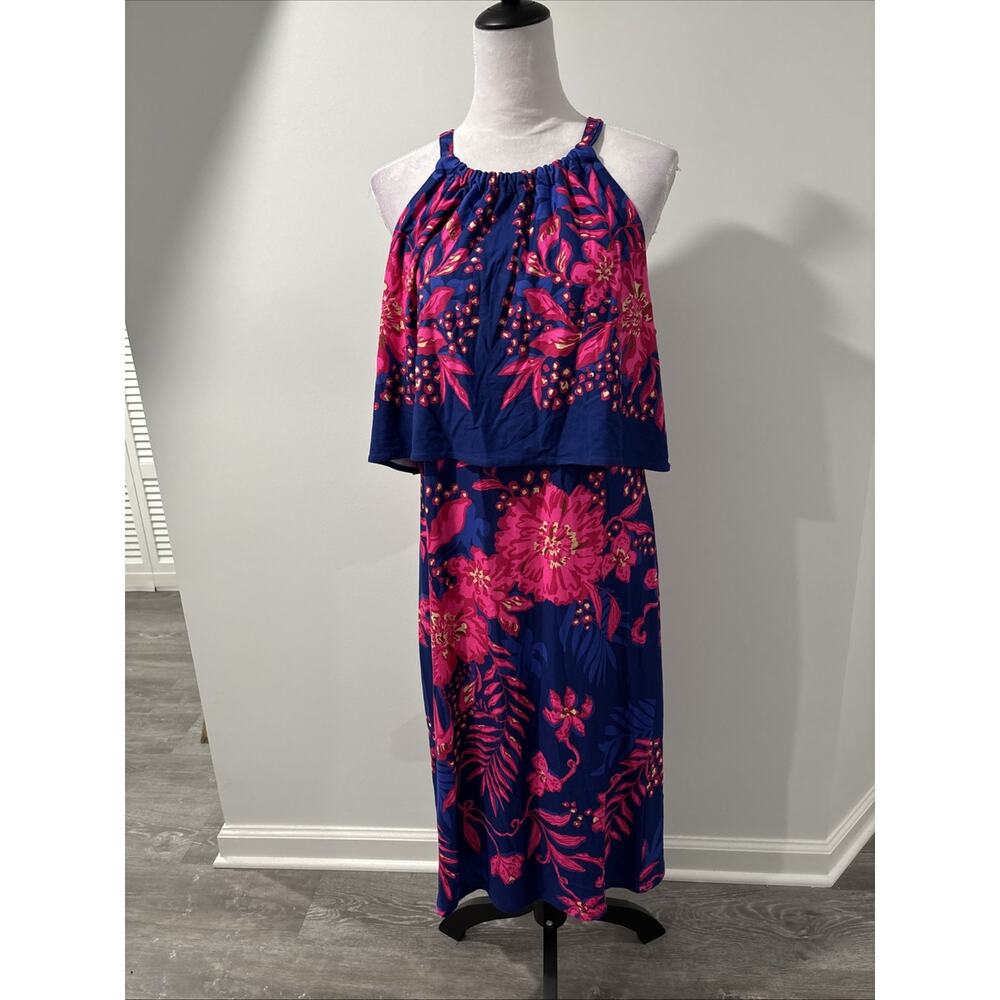 Lilly Pulitzer Stella Mae Halter Dress Blue Med Never Ending Summer Size XL NWT